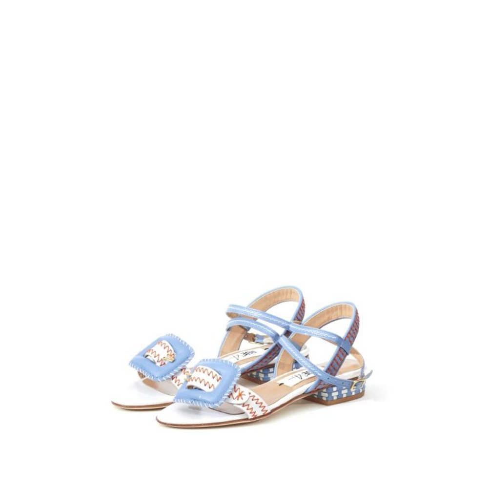 Light Blue Embroidered Women's Sandals